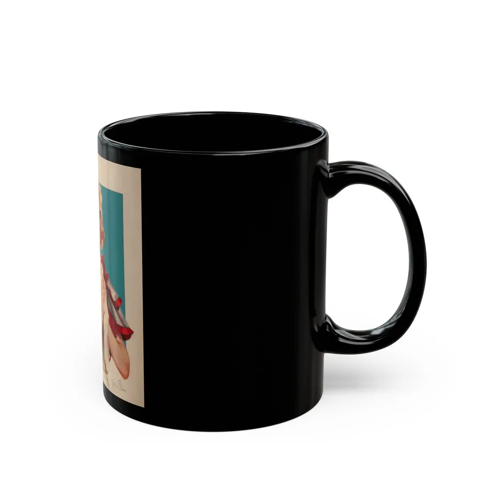 Girl Holding a Pigeon - Black Coffee Mug-Go Mug Yourself