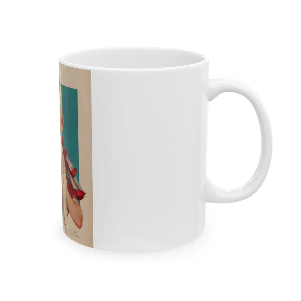 Girl Holding a Pigeon - White Coffee Mug-Go Mug Yourself