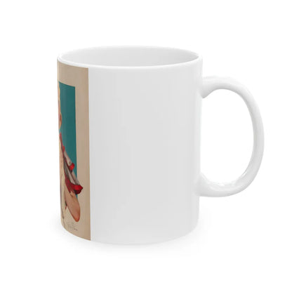 Girl Holding a Pigeon - White Coffee Mug-Go Mug Yourself