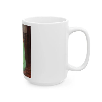 Girl in a Green Dress - White Coffee Mug-Go Mug Yourself