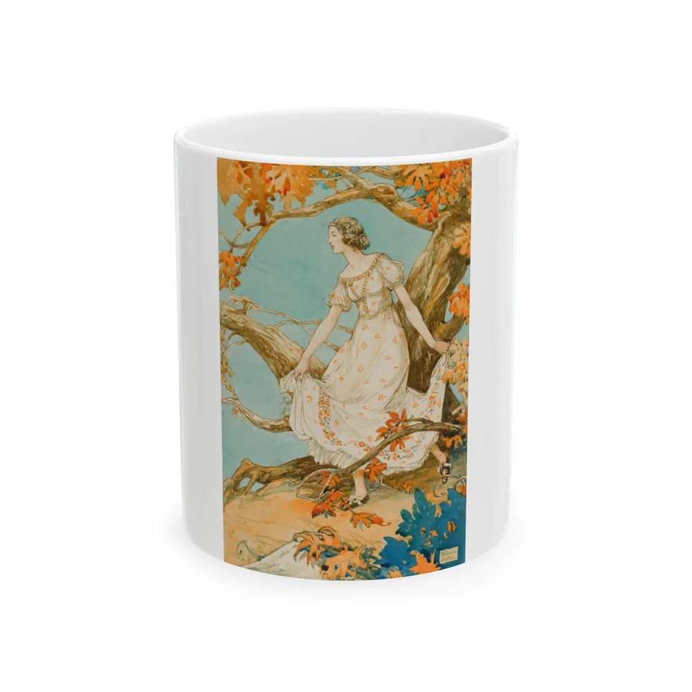 Girl in Autumn - White Coffee Mug-11oz-Go Mug Yourself