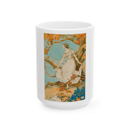 Girl in Autumn - White Coffee Mug-15oz-Go Mug Yourself