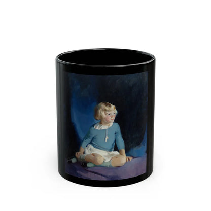 Girl in Blue 1933 - Black Coffee Mug-11oz-Go Mug Yourself