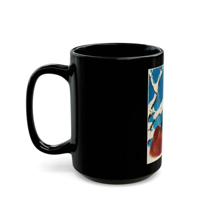 Girl in Winter, American Weekly cover illustration - Black Coffee Mug-Go Mug Yourself