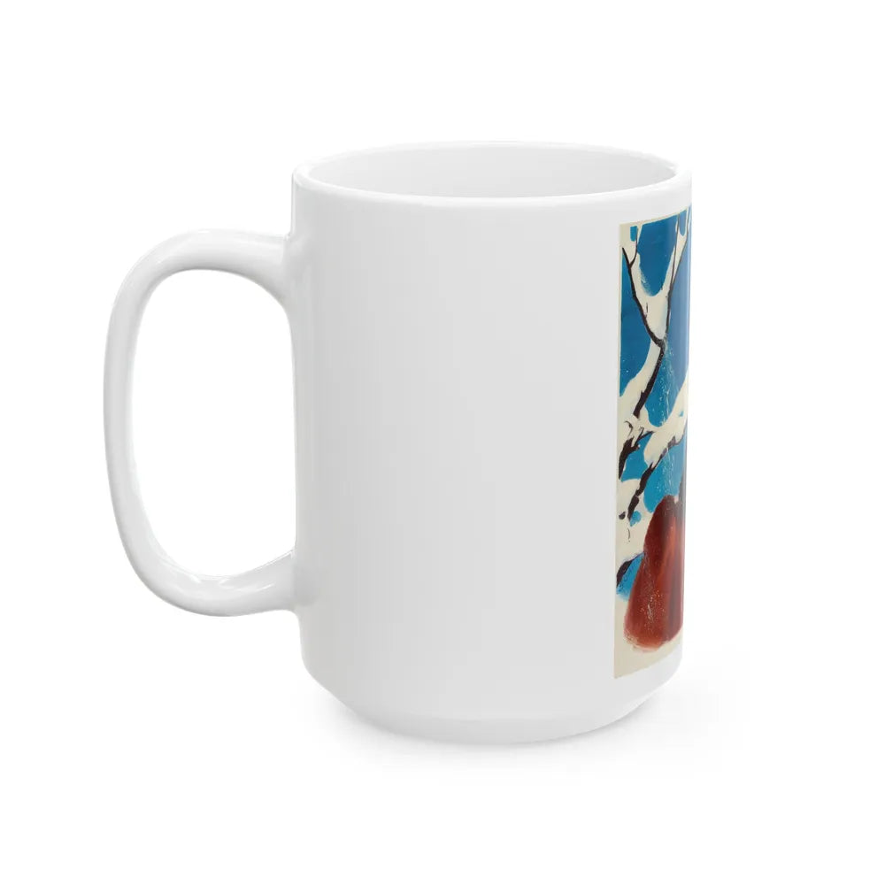 Girl in Winter, American Weekly cover illustration - White Coffee Mug-Go Mug Yourself