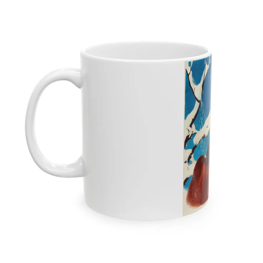 Girl in Winter, American Weekly cover illustration - White Coffee Mug-Go Mug Yourself