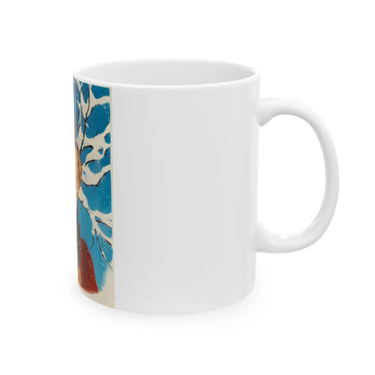 Girl in Winter, American Weekly cover illustration - White Coffee Mug-Go Mug Yourself