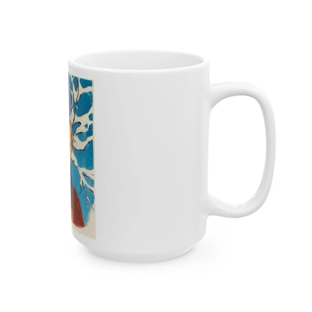 Girl in Winter, American Weekly cover illustration - White Coffee Mug-Go Mug Yourself