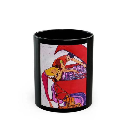 Girl on the Leopard Skin, Seventeen magazine, June 1959 - Black Coffee Mug 11oz - Go Mug Yourself