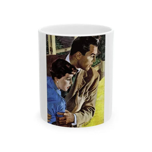 Girl On the Spot (Pt. 1), Redbook, March 1950 - White Coffee Mug 11oz - Go Mug Yourself