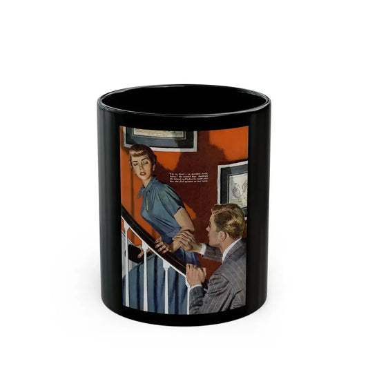 Girl On the Spot (Pt. 2), Redbook, April 1950 - Black Coffee Mug 11oz - Go Mug Yourself