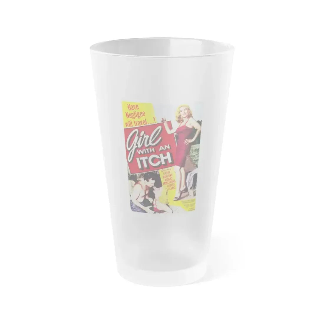 GIRL WITH AN ITCH 1958 Movie Poster - Frosted Pint Glass 16oz Default Title - Go Mug Yourself