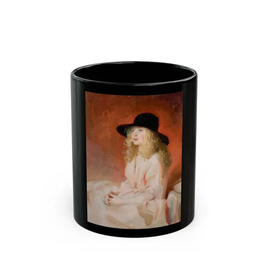 Girl with Black Hat, Art and Health magazine cover illustration, circa 1926 - Black Coffee Mug 11oz - Go Mug Yourself