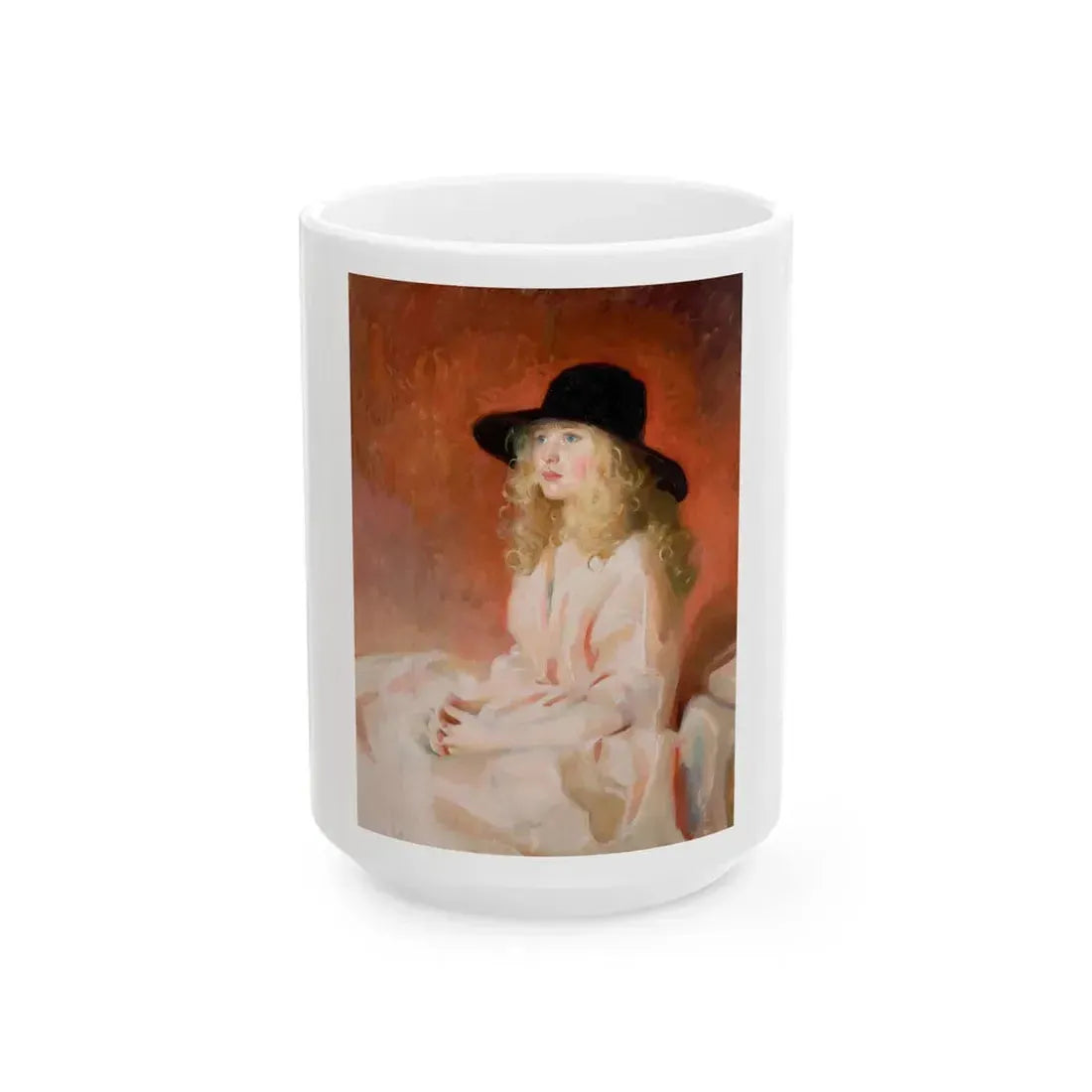 Girl with Black Hat, Art and Health magazine cover illustration, circa 1926 - White Coffee Mug 15oz - Go Mug Yourself