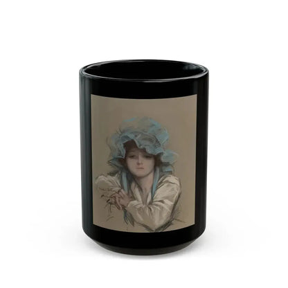 Girl with Blue Bonnet, Good Housekeeping magazine cover, July 1917 - Black Coffee Mug - Go Mug Yourself