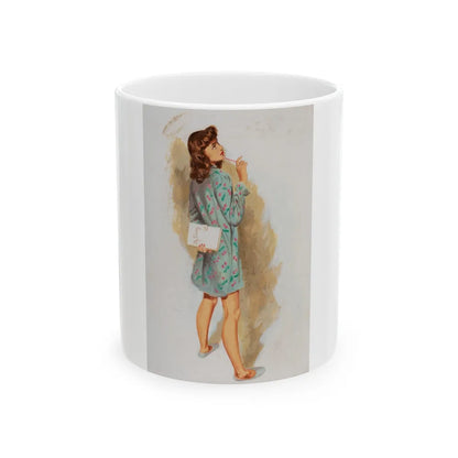 Girl With Diary, Esquire Magazine interior illustration, 1946 - White Coffee Mug-11oz-Go Mug Yourself