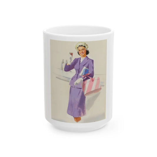 Girl with Hat Box, Coca-Cola advertisement - White Coffee Mug-15oz-Go Mug Yourself