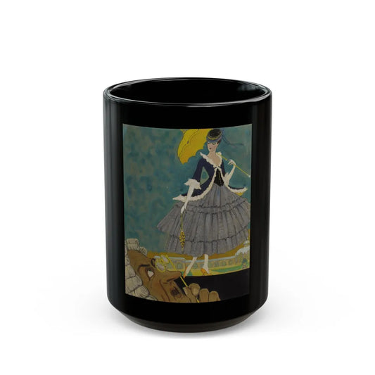 Girl with Parasol - Black Coffee Mug-15oz-Go Mug Yourself