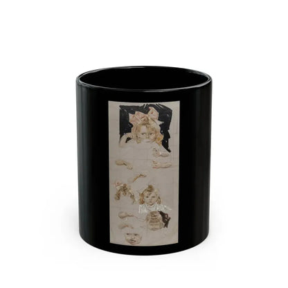 Girl with Pink Bow, Kellogg's Cereal advertisement study, 1916 - Black Coffee Mug 11oz - Go Mug Yourself