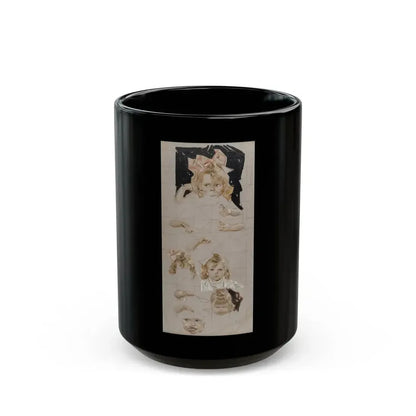 Girl with Pink Bow, Kellogg's Cereal advertisement study, 1916 - Black Coffee Mug 15oz - Go Mug Yourself