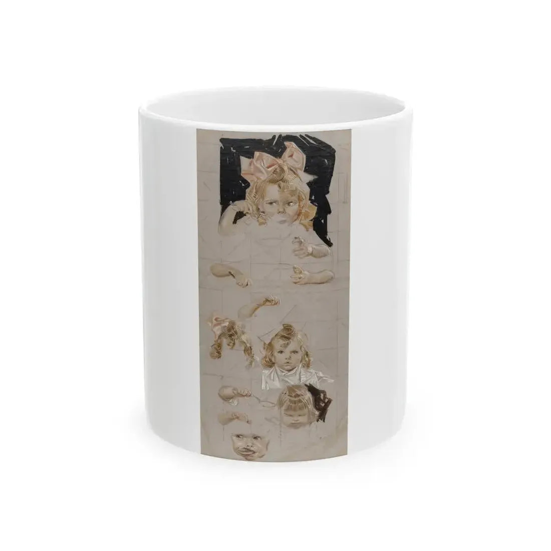 Girl with Pink Bow, Kellogg's Cereal advertisement study, 1916 - White Coffee Mug 11oz - Go Mug Yourself