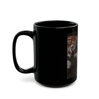 Girl with Seated Elephants - Black Coffee Mug-Go Mug Yourself