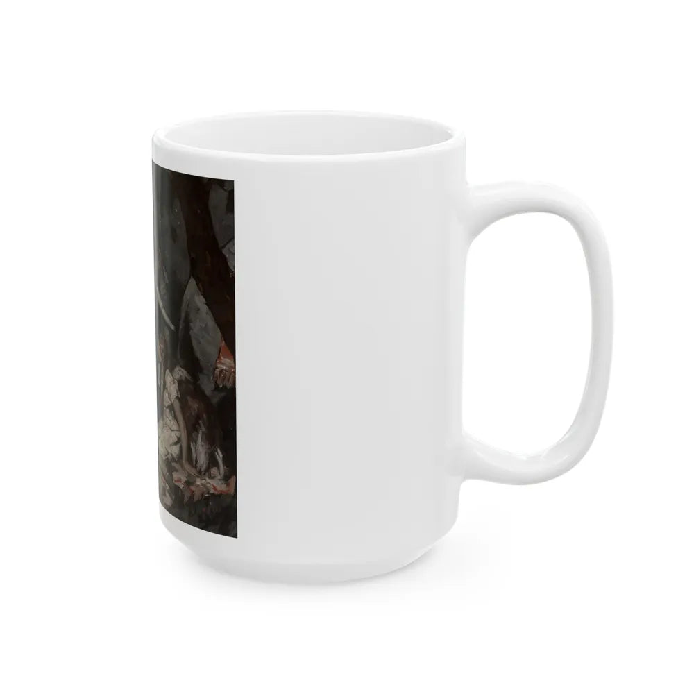 Girl with Seated Elephants - White Coffee Mug-Go Mug Yourself