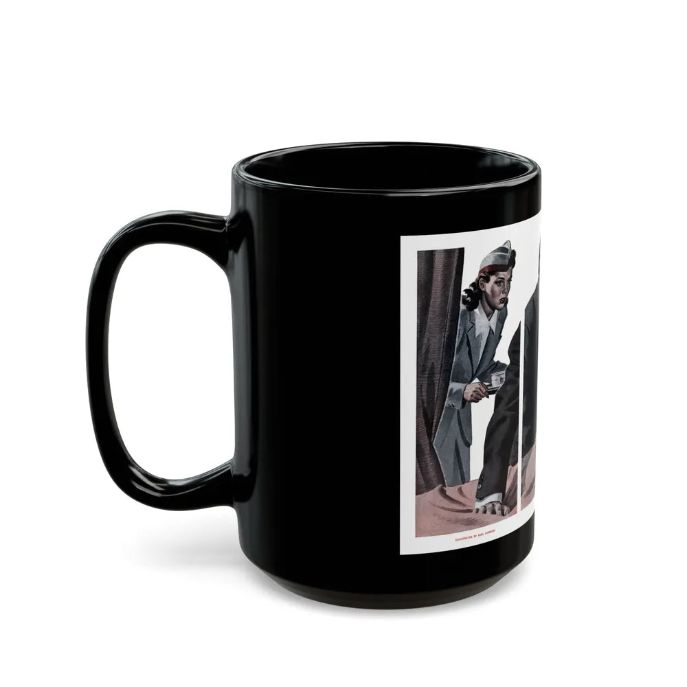 Girl With Wings, Cosmopolitan, December 1942 - Black Coffee Mug-Go Mug Yourself