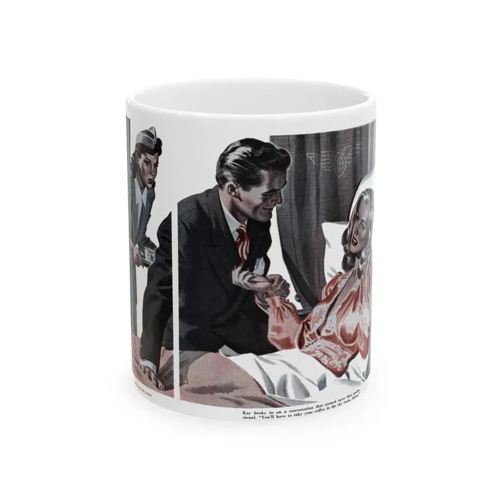Girl With Wings, Cosmopolitan, December 1942 - White Coffee Mug 11oz - Go Mug Yourself