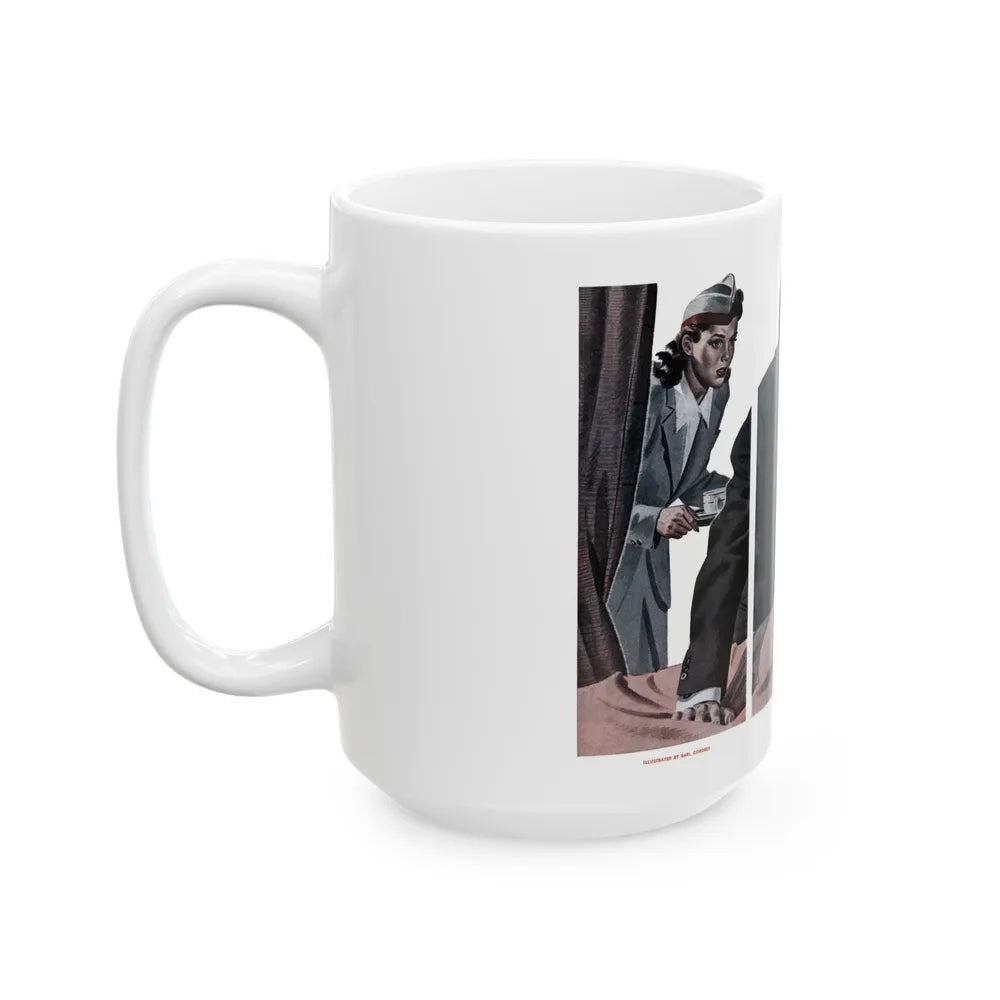 Girl With Wings, Cosmopolitan, December 1942 - White Coffee Mug-Go Mug Yourself