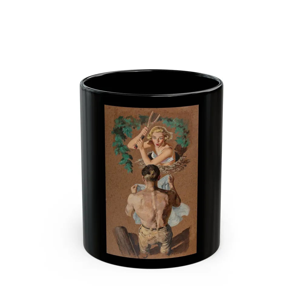 Girls Are Where You Find Them, The Saturday Evening Post interior illustration, January 1953 - Black Coffee Mug-11oz-Go Mug Yourself