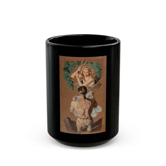 Girls Are Where You Find Them, The Saturday Evening Post interior illustration, January 1953 - Black Coffee Mug-15oz-Go Mug Yourself