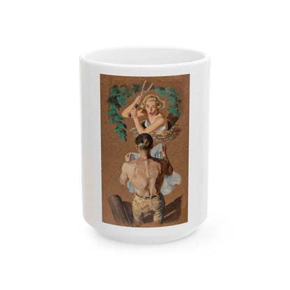 Girls Are Where You Find Them, The Saturday Evening Post interior illustration, January 1953 - White Coffee Mug-15oz-Go Mug Yourself