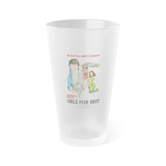 GIRLS FOR RENT 1974 Movie Poster - Frosted Pint Glass 16oz Default Title - Go Mug Yourself