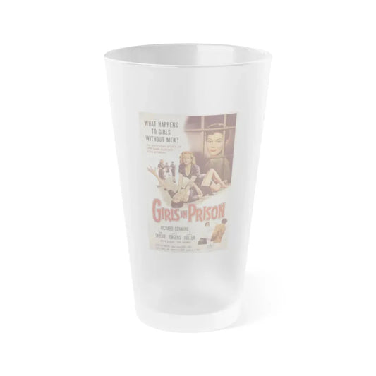 GIRLS IN PRISON 1956 Movie Poster - Frosted Pint Glass 16oz Default Title - Go Mug Yourself