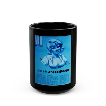 Girls in Prison, Manhood magazine, No. 4 - 1963 - Black Coffee Mug 15oz - Go Mug Yourself