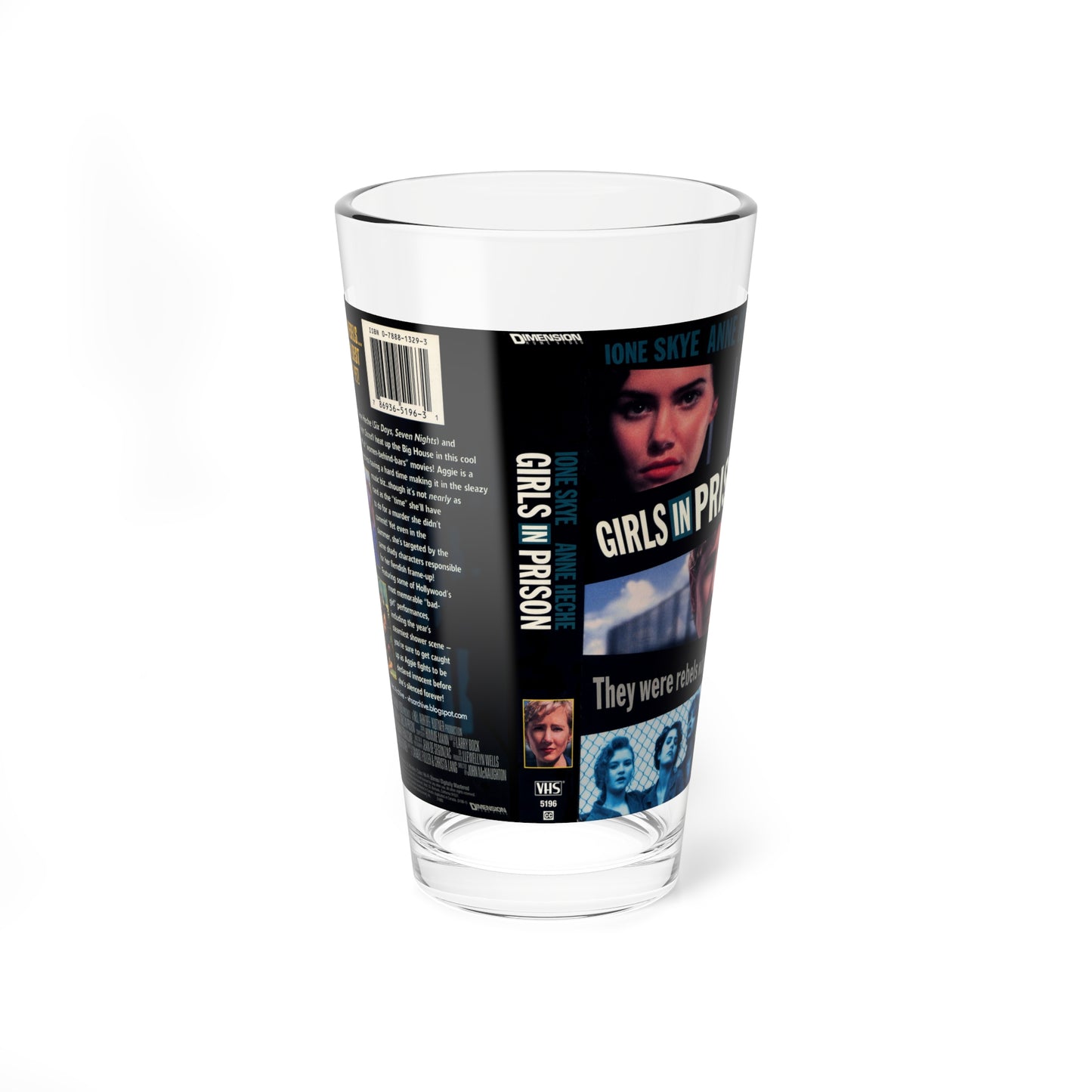 GIRLS IN PRISON (VHS COVER) Pint Glass 16oz-16oz-Go Mug Yourself