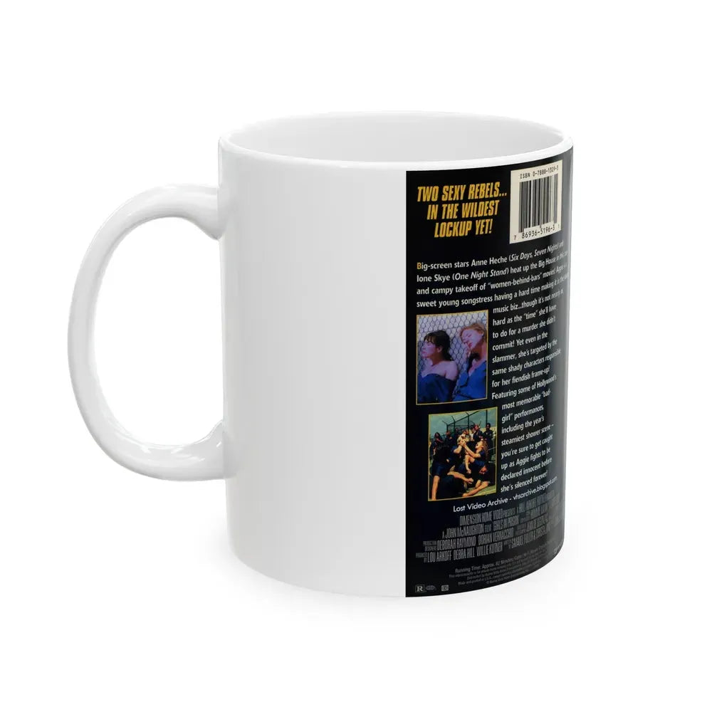 GIRLS IN PRISON (VHS COVER) - White Coffee Mug - Go Mug Yourself