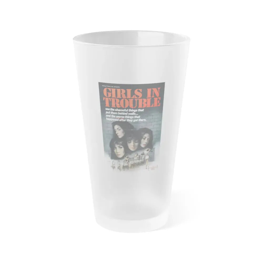 GIRLS IN TROUBLE 1963 Movie Poster - Frosted Pint Glass 16oz Default Title - Go Mug Yourself