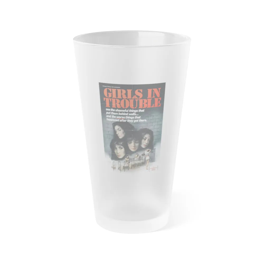 GIRLS IN TROUBLE 1963 Movie Poster - Frosted Pint Glass 16oz-Go Mug Yourself