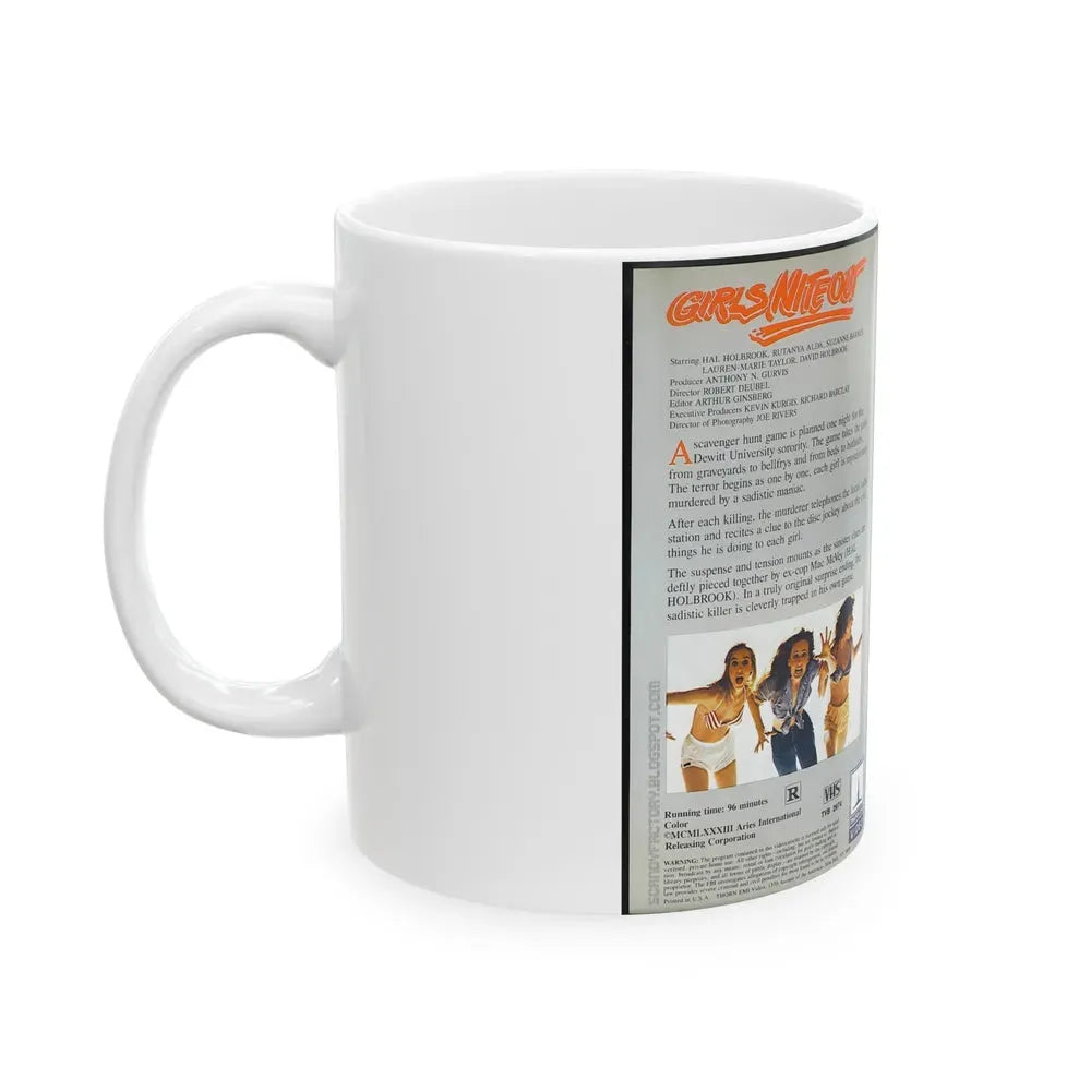 GIRLS NITE OUT THORM EMI VIDEO (VHS COVER) - White Coffee Mug - Go Mug Yourself