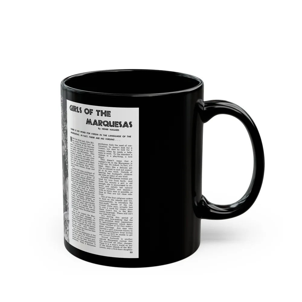 Girls Of The Marquesas, Rage for Men, September 1960 - Black Coffee Mug-Go Mug Yourself