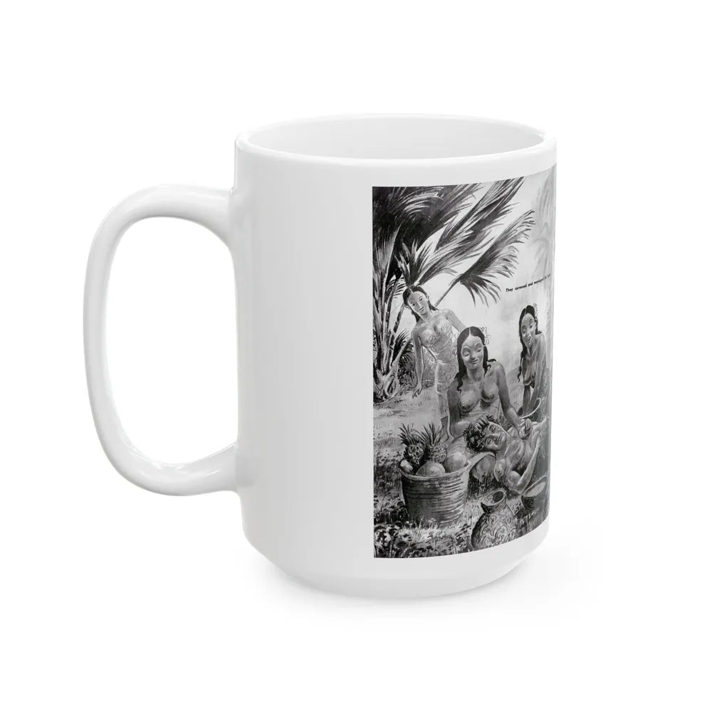 Girls Of The Marquesas, Rage for Men, September 1960 - White Coffee Mug-Go Mug Yourself