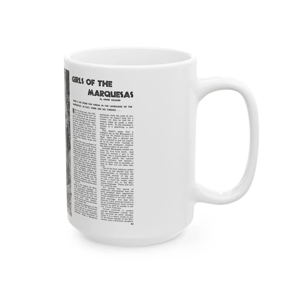 Girls Of The Marquesas, Rage for Men, September 1960 - White Coffee Mug-Go Mug Yourself