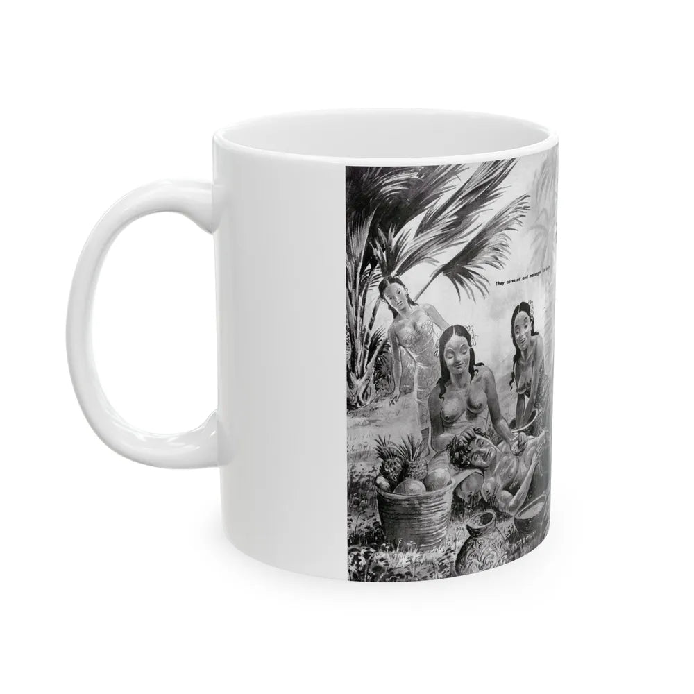 Girls Of The Marquesas, Rage for Men, September 1960 - White Coffee Mug-Go Mug Yourself