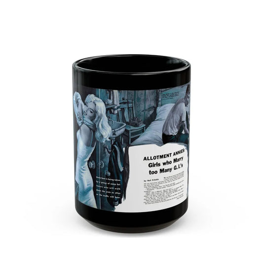 Girls who Marry too Many G.I.'s, For Men Only, February 1959 - Black Coffee Mug-15oz-Go Mug Yourself