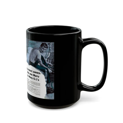 Girls who Marry too Many G.I.'s, For Men Only, February 1959 - Black Coffee Mug-Go Mug Yourself