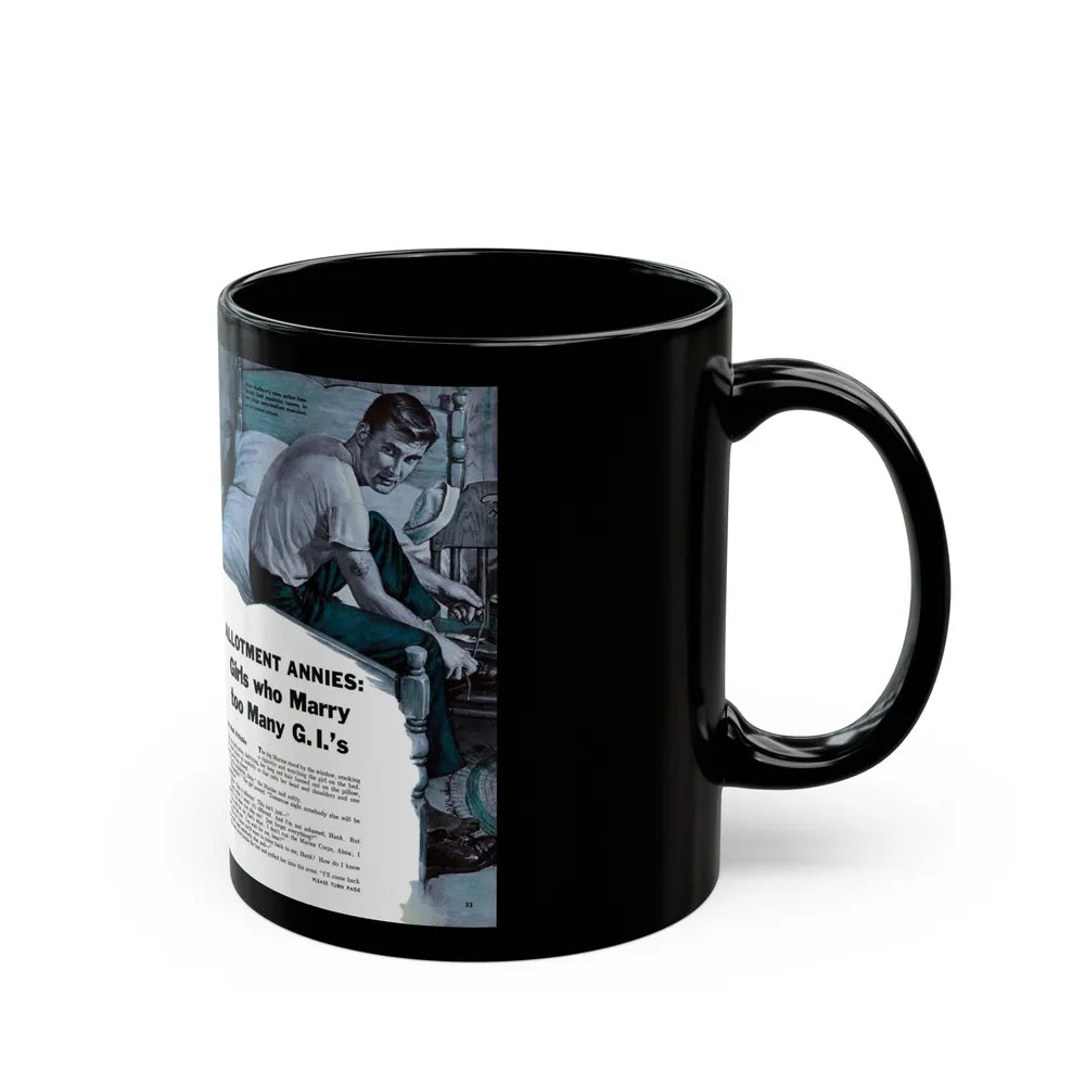 Girls who Marry too Many G.I.'s, For Men Only, February 1959 - Black Coffee Mug-Go Mug Yourself