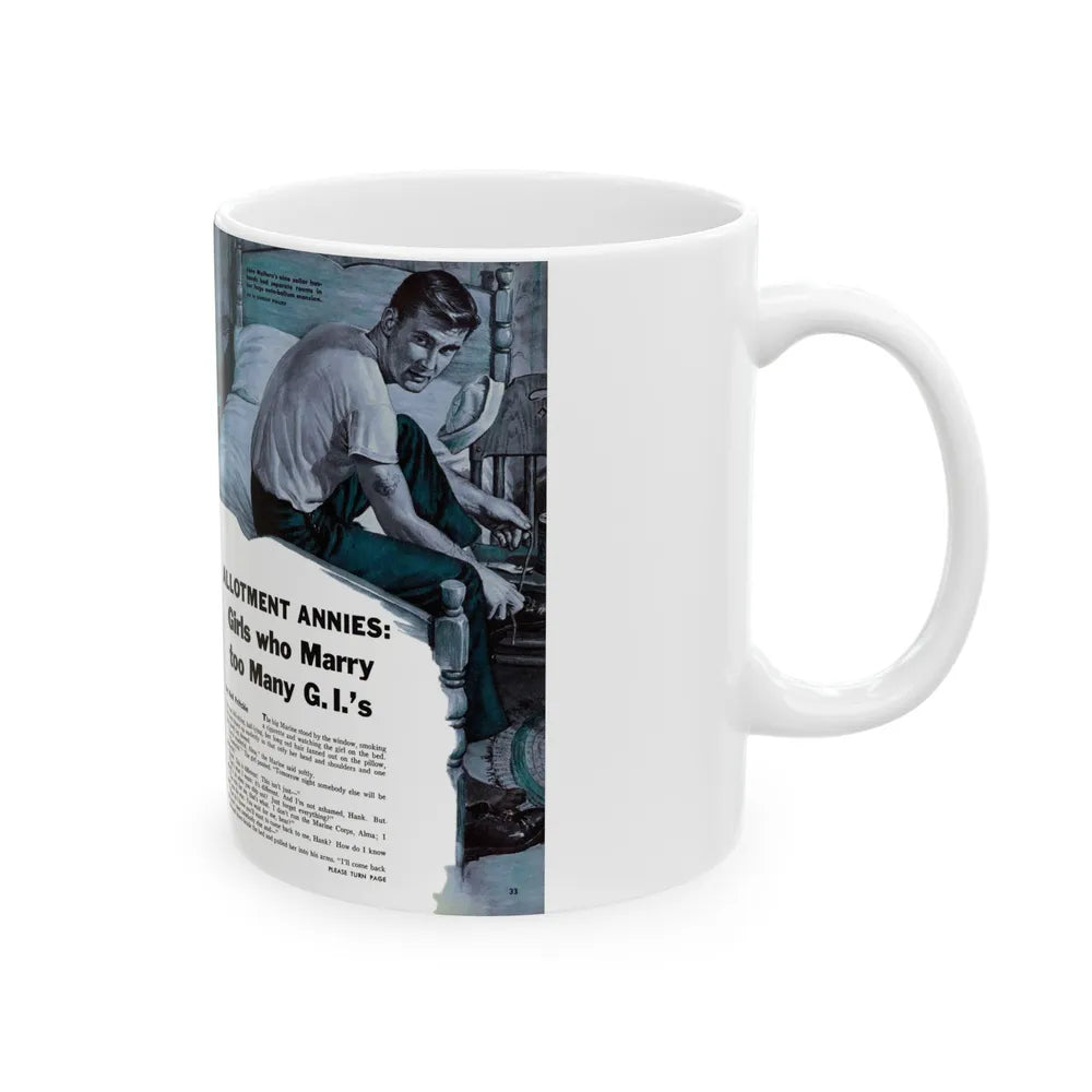 Girls who Marry too Many G.I.'s, For Men Only, February 1959 - White Coffee Mug-Go Mug Yourself