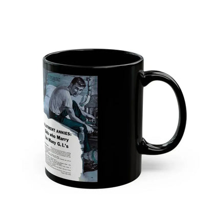 Girls who Marry too Many G.I.'s, For Men Only, February 1959 - Black Coffee Mug - Go Mug Yourself